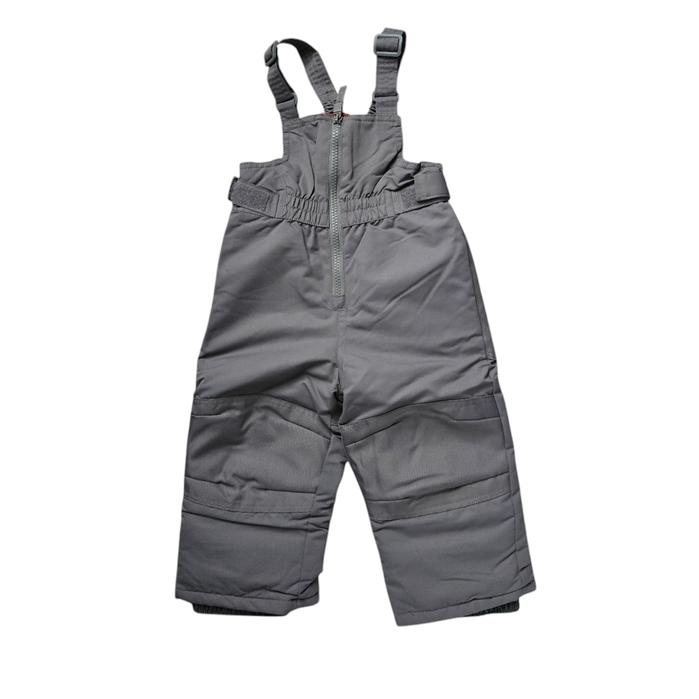 Gray Unisex Winter Pants Toddler Solid Snow Bib Adjustable Strap Water Resistant